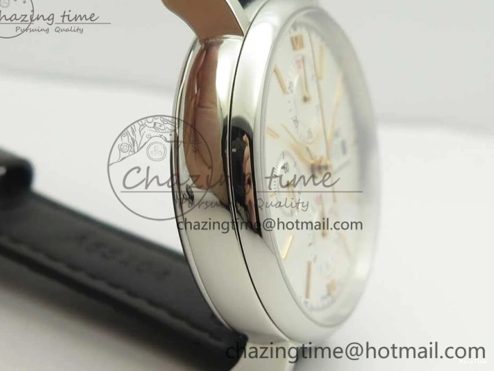 MIROTIME 0129 Snug Portofino IW391022 SS ZK 1:1 Best Edition White Dial Gold Markers On Black Leather Strap A 7130